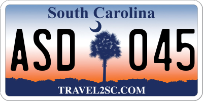 SC license plate ASD045