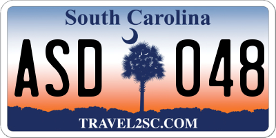 SC license plate ASD048