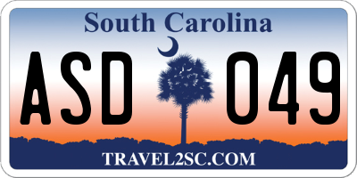 SC license plate ASD049