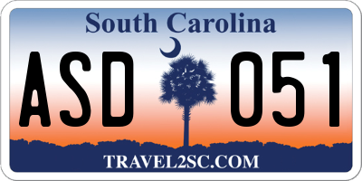 SC license plate ASD051