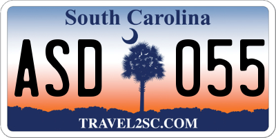 SC license plate ASD055