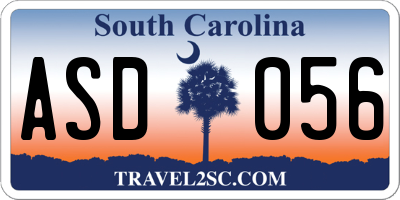 SC license plate ASD056