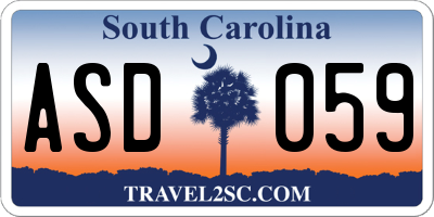 SC license plate ASD059
