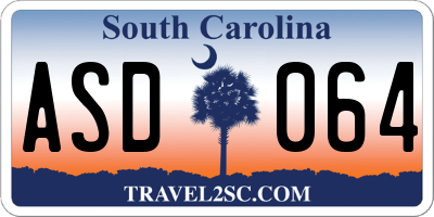SC license plate ASD064