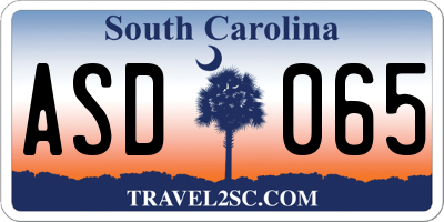 SC license plate ASD065