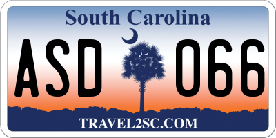 SC license plate ASD066