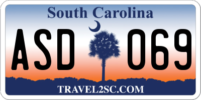 SC license plate ASD069