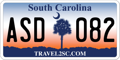 SC license plate ASD082