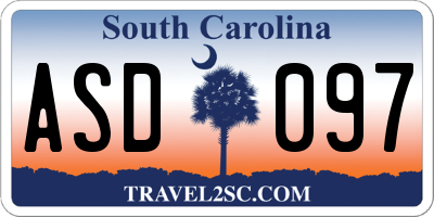 SC license plate ASD097