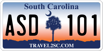 SC license plate ASD101