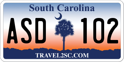 SC license plate ASD102