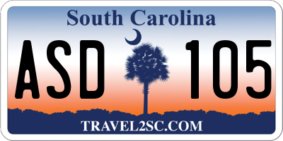 SC license plate ASD105