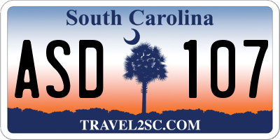 SC license plate ASD107