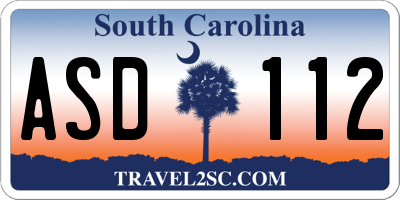 SC license plate ASD112