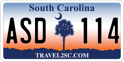 SC license plate ASD114