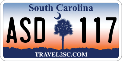 SC license plate ASD117