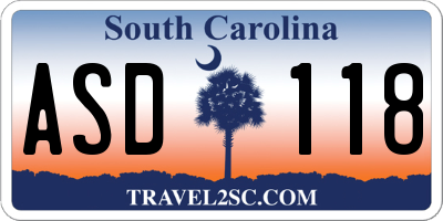 SC license plate ASD118