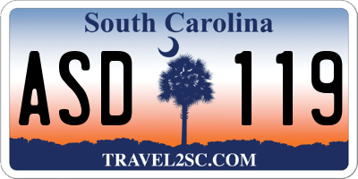 SC license plate ASD119