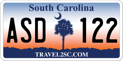 SC license plate ASD122