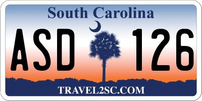 SC license plate ASD126