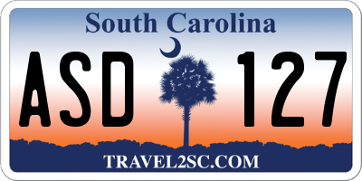 SC license plate ASD127