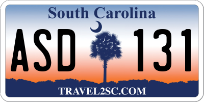 SC license plate ASD131