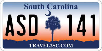 SC license plate ASD141