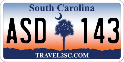SC license plate ASD143