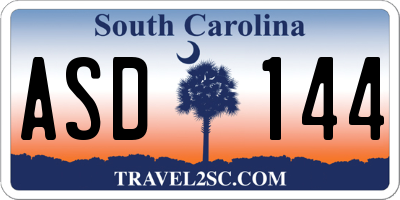 SC license plate ASD144