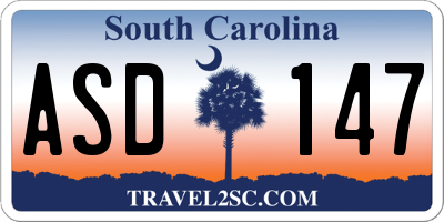 SC license plate ASD147