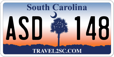 SC license plate ASD148