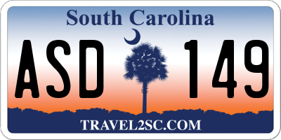 SC license plate ASD149