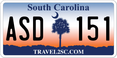 SC license plate ASD151