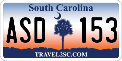 SC license plate ASD153