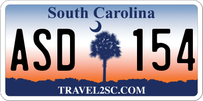 SC license plate ASD154