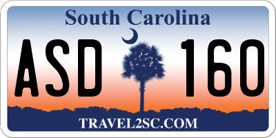 SC license plate ASD160