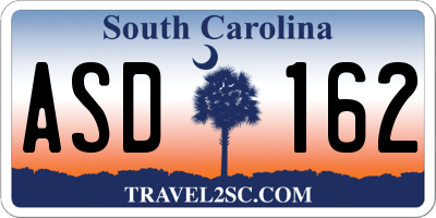 SC license plate ASD162