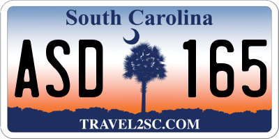 SC license plate ASD165