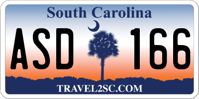 SC license plate ASD166