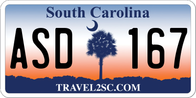 SC license plate ASD167