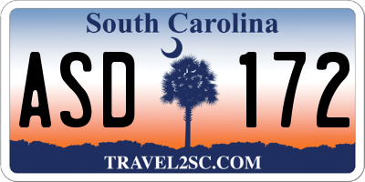 SC license plate ASD172