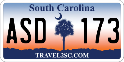 SC license plate ASD173