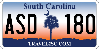 SC license plate ASD180