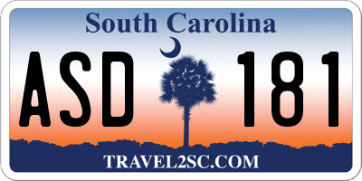 SC license plate ASD181
