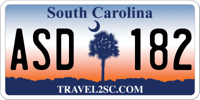 SC license plate ASD182