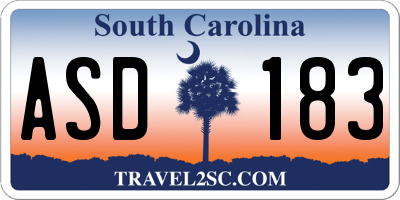 SC license plate ASD183
