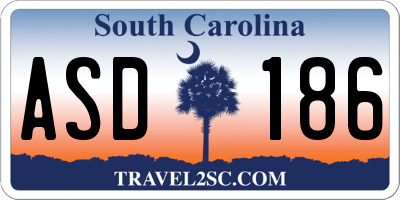 SC license plate ASD186