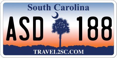 SC license plate ASD188