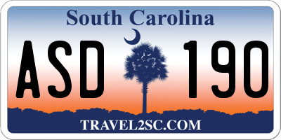 SC license plate ASD190