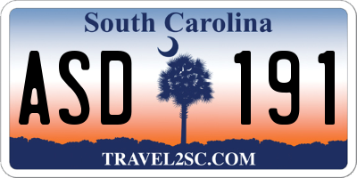 SC license plate ASD191